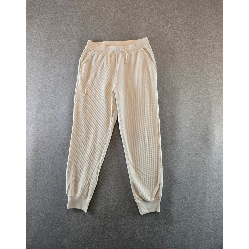 Nike Yoga Dri-FIT Joggers Women Medium Sail Waffle Knit Pants DD5541-901